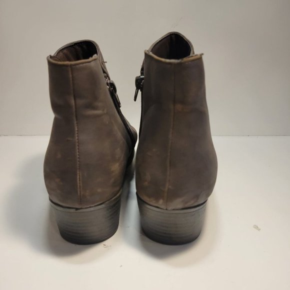 UNIONBAY Trista 3 Women's 1.5" Heeled Double Zip Booties Brown Size 9 - Picture 6 of 10